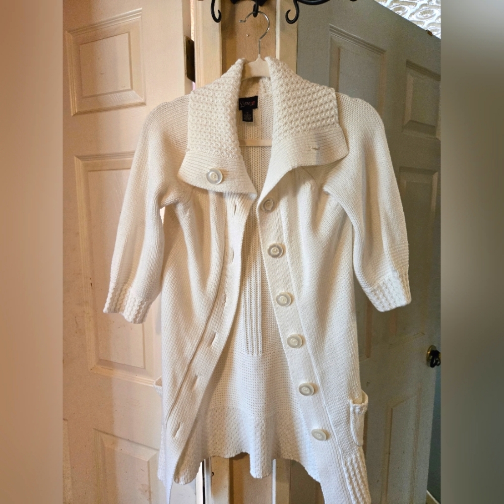Vintage, white, cardigan